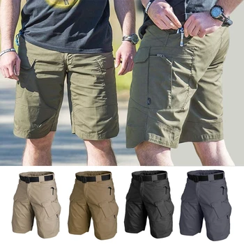 Erkekler Moda Pamuk Baggy Çok Cep Kargo Şort Taktik Askeri Savaş Kargo Şort Askeri Pantolon Rahat Yarım Pantolon