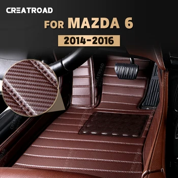 Özel Karbon Fiber stil Paspaslar Mazda Atenza 2014 2015 2016 İçin Ayak Halı Kapak Otomobil İç Aksesuarları