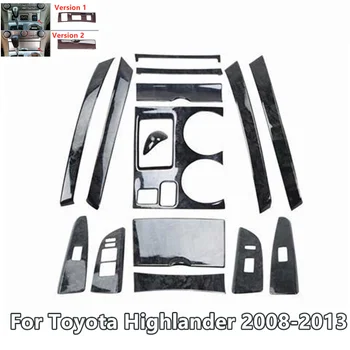 15 Adet Ahşap Siyah Konsol Vites Paneli ayar kapağı Toyota Highlander 2008 2009 İçin 2010 2011 2012 2013