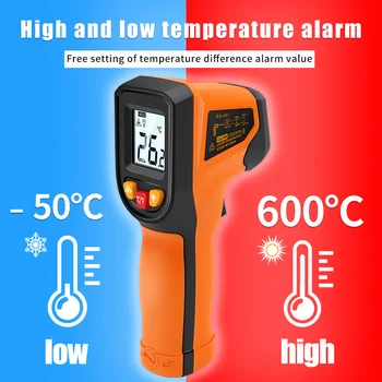 NJTY Dijital Kızılötesi Termometre-50 ~ 600℃ Lazer termometro Pirometre Tabancası Temassız Lazer Sıcaklık Ölçer ölçer Araçları