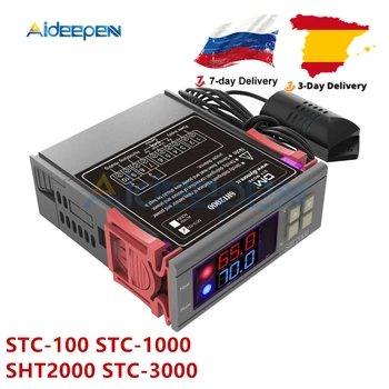 AC 110-220V DC 12V-72V STC-1000 SHT2000 STC-3000 LED Dijital termostat sıcaklık kumandası Termometre Sensörü Higrometre