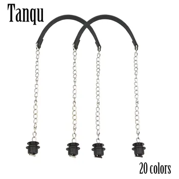 Yeni Tanqu 1 Çift Gümüş Uzun Kalın Tek Zincir OT metal toka Siyah vidalar Obag O çanta Kolları Kadın Çantası Çanta