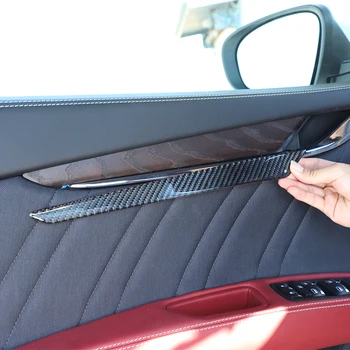 Maserati Ghibli için / Quattroporte 2014-2022 Araba İç Kapı Dekorasyon Paneli Kapak Trim Çıkartmalar Yumuşak Karbon Fiber Aksesuarları