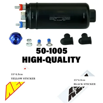 50-1005 400LPH Yüksek Basınçlı Inline Yakıt pompa kiti E85 için Uyumlu Bosch 0580254044 + 60MM yakit filtresi Braketi w / AEM Çıkartması
