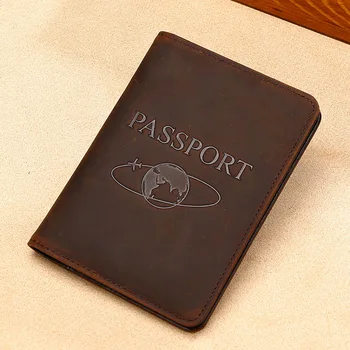 Deri pasaport Kapağı Çok Fonksiyonlu seyahat cüzdanı Rfıd koruyucu kapaklar Pasaportlar için Çoklu Kart Yuvaları pasaport cüzdanı