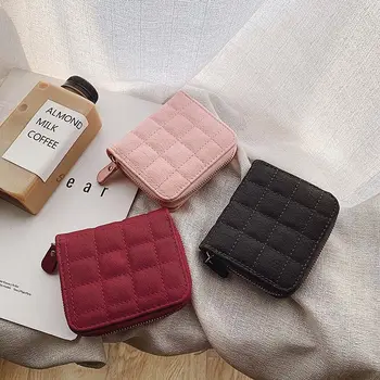 Kart çantası Çoklu Kart Tutucu bozuk para cüzdanı Para Çantaları PU Deri Kadın Çanta Ekose Kadın Çanta Kadın Cüzdan Fermuar Cüzdan