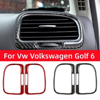 Volkswagen Golf 6 Gtı R MK6 2008-2012 Karbon Fiber araç gösterge paneli Sol Sağ Hava Delikleri Dekorasyon Çıkartmaları Aksesuarları
