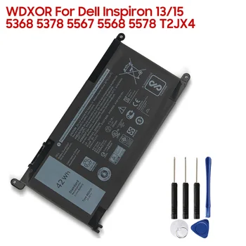 Yedek dizüstü bilgisayar bataryası WDX0R T2JX4 WDXOR P61F001 Dell Inspiron 13 5000 5368 5378 7368 14 7000 7460 5567 için