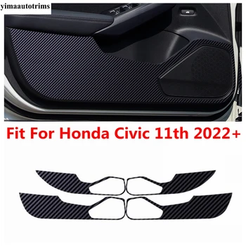 Araba Yan Kapı İç Çıkartması Anti-kick Koruyucu Fiber Film Sticker Fit Honda Civic İçin 11th 2022 Araba Karbon İç Aksesuarları