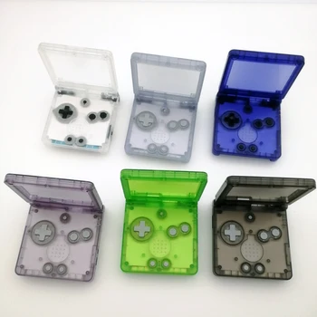 10 adet/grup Açık Yeşil buzul Şeffaf beyaz Şeffaf mor GameBoy Advance SP İçin Kabuk GBA SP konsolu İçin Konut Case Kapak