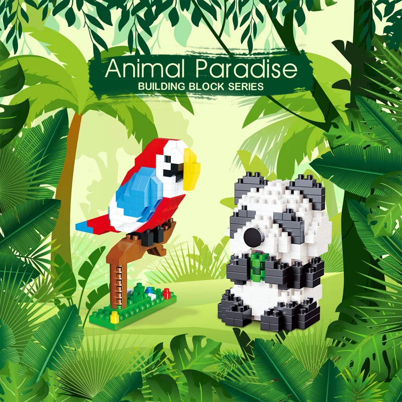 Kawaii Panda Yapı Taşı Yaratıcı Dıy Monte Sevimli Mini Hayvan Tuğla Kitleri Çocuklar için Eğitici Oyuncaklar Modeli Süs