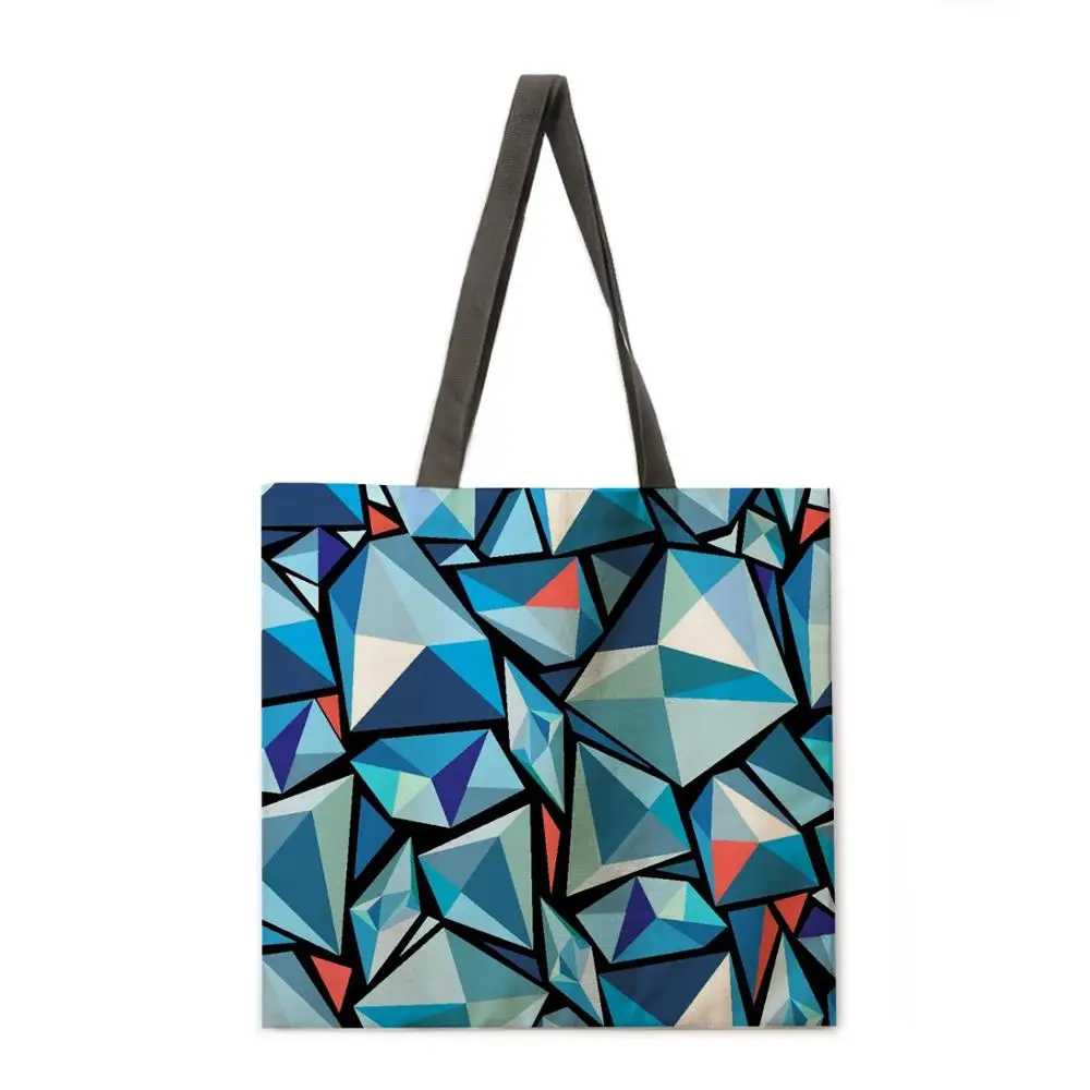 Japon dekoratif boyama baskı tote çanta keten kumaş çanta rahat katlanır alışveriş çantası açık plaj çantası günlük çanta