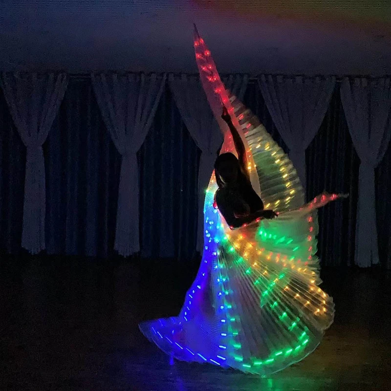 Yeni Kadın Oryantal Dans Kanatları Isis Kanatları LED Dansçı 360 Derece Sahne Performansı Kelebek Parti Kanatları Karnaval Kostümleri Gösterir