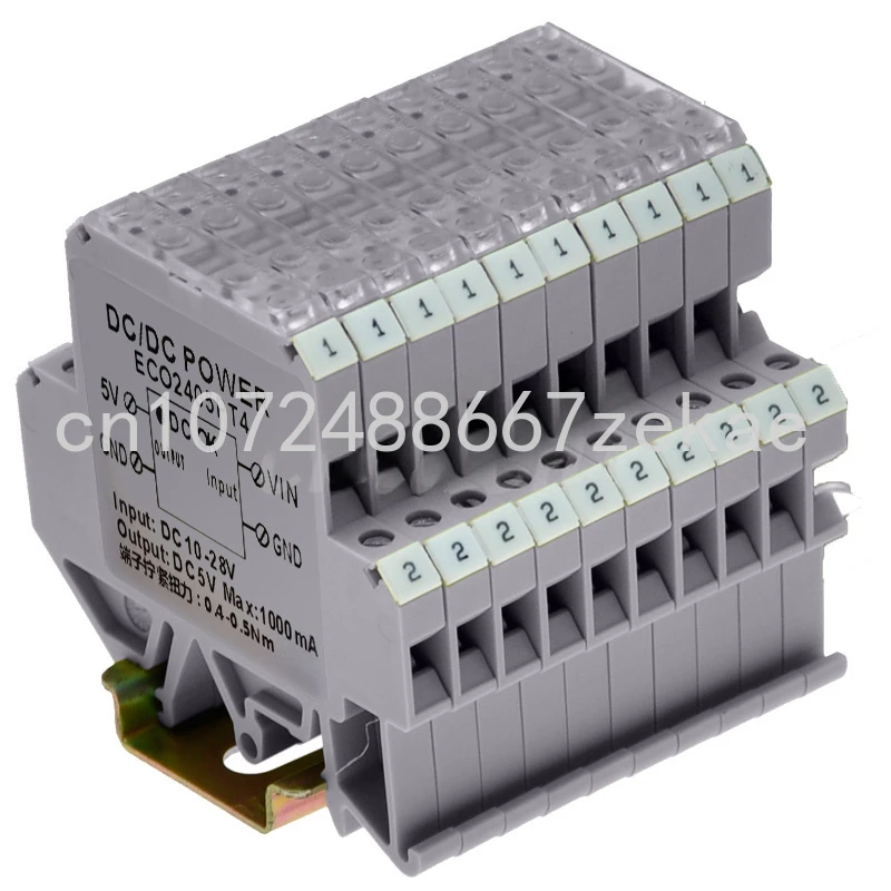 DC voltaj regülatör modülü, 10-48VDC geniş basınç girişi, 5VDC çıkış, 1000mA ray montajı