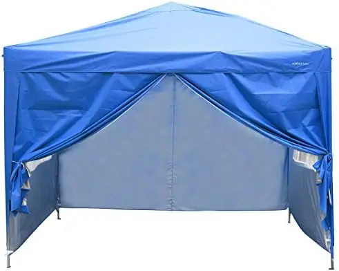Pop up Gölgelik Parti Çadırı 4 Çıkarılabilir Yan Duvarlı Anında Çardaklar Mavi