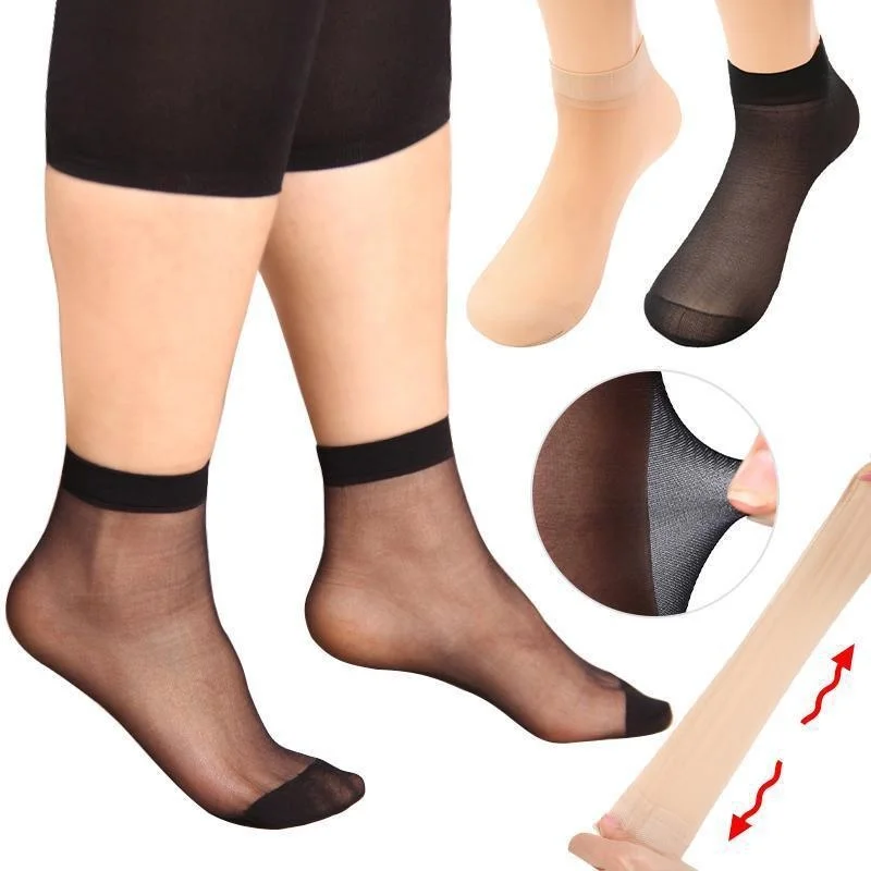 5Pairs Yaz Ultra ince Şeffaf Çorap Yüksek Kaliteli Kadın Çorap Elastik İnce İpek Kadın Bayanlar Görünmez Ayak Bileği Kısa Çorap