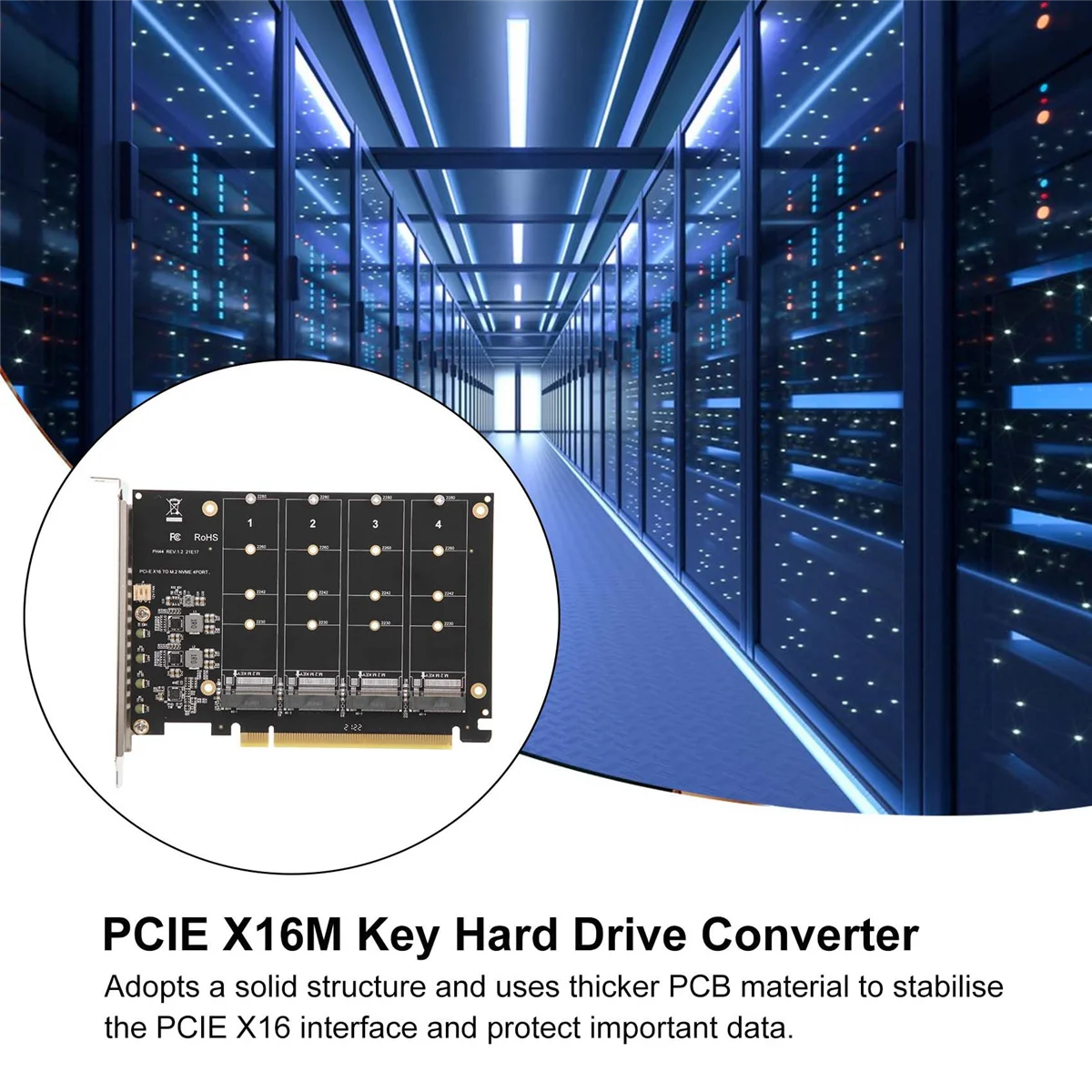 M. 2 NVMe ssd'den PCIE'YE X16M Anahtar Sabit Disk Dönüştürücü Genişletme Kartı