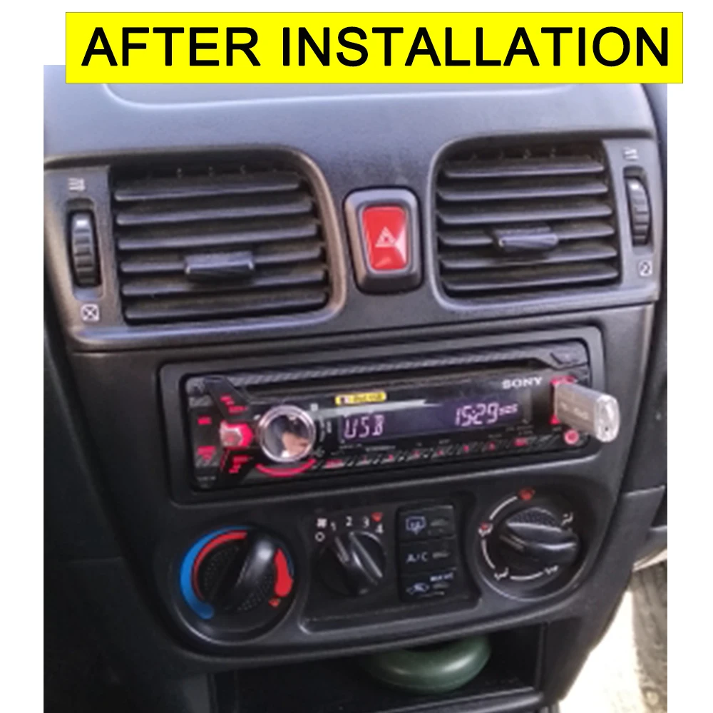 Bir 1 Din Radyo Fasya Nissan Almera için N16 Sentra 2000-2006 Stereo Paneli DVD Kurulum Kiti Trim Yüz Surround Çerçeve Çerçeve
