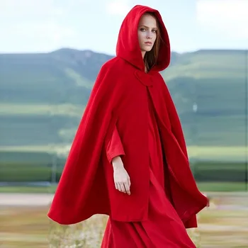 Kadın Sonbahar Kış Sıcak Tutmak Moda Şık Pançolar Pelerinler Rahat Bayanlar Moda Kısa Katı Pelerin Hoodies Ceket Günlük Giyim