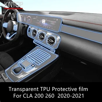 Mercedes-Benz CLA 200/260 için 2020-2021 Araba İç Merkezi Konsol Şeffaf TPU koruyucu film Anti-scratch Onarım Filmi