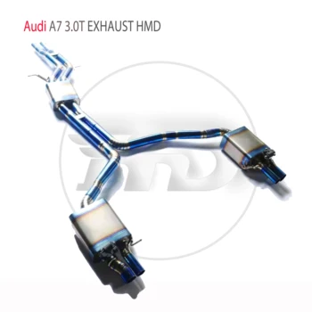 HMD Titanyum Alaşımlı Egzoz Sistemi Audi İçin Uygundur A6 A7 3.0 T Otomatik Modifikasyon Elektronik Vana Catback Boru