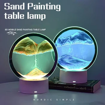 LED Kum Manzarası Lamba Yaratıcı bataklık lambası Dekoratif Kum Manzarası Gece Lambası Masa Ev Ofis Dekor Yılbaşı hediyeleri