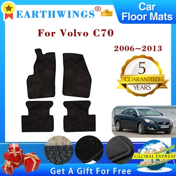 Araba Paspaslar Volvo C70 2006~2013 2007 2008 Halı Ayak Pedleri kaymaz Pelerin Kilim Kapak Ayak Pedleri Oto İç Aksesuarları