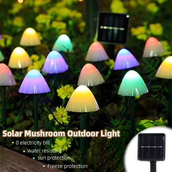 Güneş LED mantar İşığı 8 Aydınlatma Modları için Uygun Açık Bahçe Çim Dekorasyon Şenlikli Bahçe Atmosferi Düzenleme