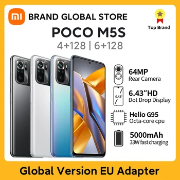 POCO M5s Smartphone NFC Küresel Sürüm 64GB/128GB 64MP Dört Kamera 6.43