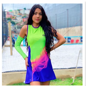 Kadın Spor Tenis Elbise Yaz Kolsuz Spor Elbise Şort Takım Elbise Açık Badmintain Spor Esneklik Golf Tenis Elbise