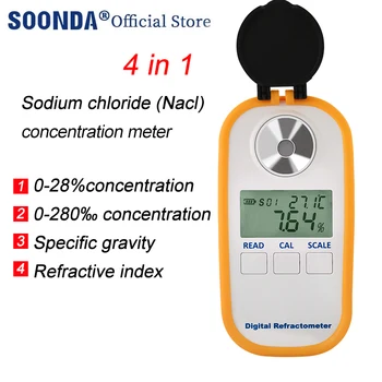 Dijital Nacl Refraktometre 0-28 % Sodyum Klorür Çözeltisi Konsantrasyon Ölçer Gıda Çorba Salinometer Hidrometre Tuzluluk Ölçer