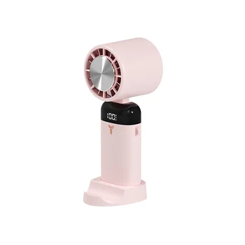 3600mAh Mini el fanı Taşınabilir Yarı İletken Soğutma Soğutma masaüstü vantilatör Katlanır Asılı Boyun Hava Soğutucu, Pembe