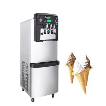 En Popüler Dikey Dondurma Makinesi36-42L / Üç Lezzet Yumuşak Dondurma makinesiticari Dondurma Makinesi110 V / 220 V
