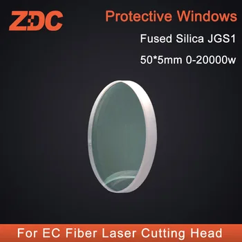 ZDC 50 adet / grup Lazer Koruma Lensi Pencere Koruyucu Pencereler 50 * 5mm 0-20000w EC Fiber Lazer kesim kafası
