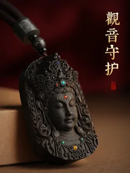 Doğal gerçek Agarwood Avalokitesvara Bodhisattva Buda marka erkek yüksek dereceli Avalokitesvara kolye kolye kolye kadın