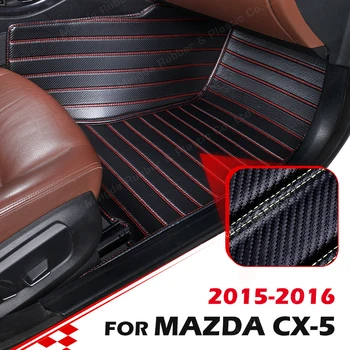 Özel Karbon Fiber tarzı Paspaslar Mazda CX-5 2015 2016 Ayak Halı Kapak Otomobil İç Aksesuarları