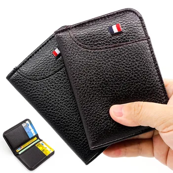 Lüks Erkekler kart tutucu Deri İnce Mini erkek cüzdanları Küçük Cep Çanta Kadın Banka Kredi kart tutucu Erkekler için Kart Cüzdan