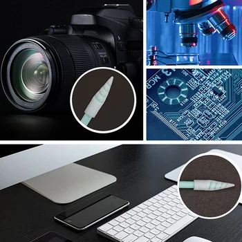 100 ADET Küçük Sivri Uçlu Bez Kafa Temizleme Çubuğu Lint Tozsuz Çubukları PCB kartı Elektronik Küçük Alan Kamera Optik