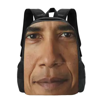 Obama Yüz Yeni Gelenler Unisex Çanta okul çantası Sırt Çantası Kışla Obama Meme Komik Garip Ürpertici Barack Obama Yüz Başkanı