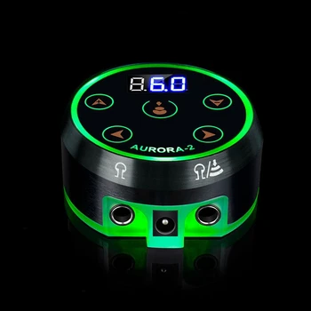 Mini Aurora LCD Dövme Kalemi Güç Yeşili, Bobin Adaptörlü ve Döner Dövme Tabancalı Renkli Voltaj
