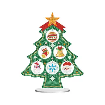 Rhinestones Boyama Noel Ağacı Noel Baba Rhinestones Sanat Özel Şekilli Kristal Kitleri Zanaat Renkli Zarif Boyama