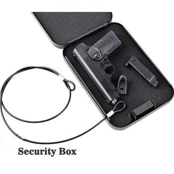 24x16.5x4. 5 cm silah kasası Cephane Metal Kasa Anahtar Para Safebox Anahtar Kutusu Taşınabilir Kasa Şifre Tabanca Kasaları Araba kasa