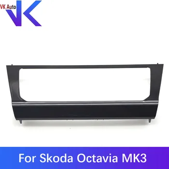 Skoda Octavia için MK3 LED dokunmatik ekran klima paneli çerçeve şık mat siyah serin parlak siyah