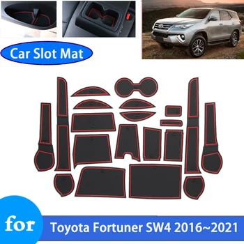 Kauçuk Paspas Kapı Oluk Bardak Toyota Fortuner için SW4 AN150 AN160 2016 ~ 2021 kaymaz Yastık Kapısı Yuvası Araba Çıkartmaları Aksesuarları