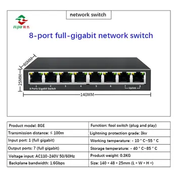 Ethernet Anahtarı 5 8 16 24 Port Raf Montaj Rj45 8-port Poe Anahtarı Gigabit Ağ Anahtarları