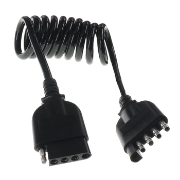 Araba kablosu kablo demeti römork konektörü 4 çekirdekli Amerikan bahar uzatma kablosu uzunluğu 5 ft RV kuyruk lambası sinyal ışığı bağlantı kablosu