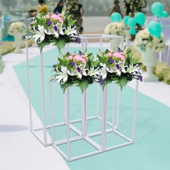 4 Adet Çiçek Zemin Standı Metal Sütun Çiçek Standı Çiçek Düzenleme Düğün Yemeği Centerpiece