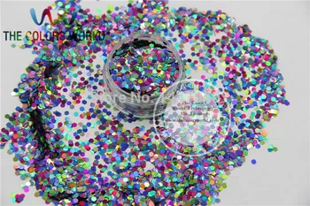 Karışık Lazer Holografik Renkler ALTIGEN Şekil Glitter Pul tırnak sanat ve DIY dekorasyon için Boyutu:2mm 1 paket = 50g