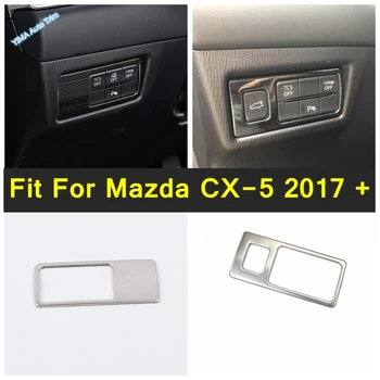 İç Profiller Far Anahtarı düğme kapağı Trim ABS Mazda CX İçin Fit-5 2017 - 2021 Kafa Lambası hafif Paslanmaz Çelik Garnitür