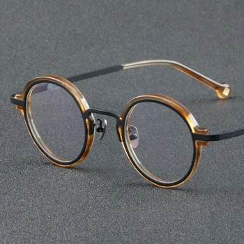 34mm Vintage okuma gözlüğü Erkekler Kadınlar Küçük Yuvarlak Gözlük Çerçeve Asetat Siyah Kaplumbağa Gözlük Reçete + 100 200
